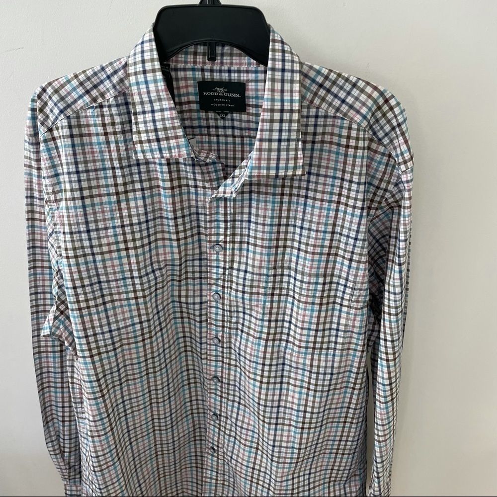 Albini Rodd & Gunn Italian Fabric Plaid Shirt 2XL - Picture 2 of 6